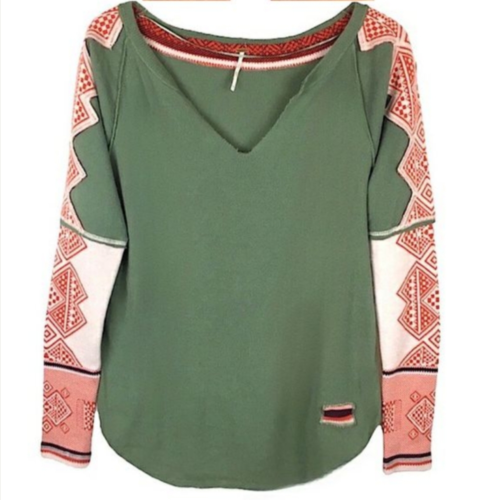 Free People Thermal Sweater Aztec size S
